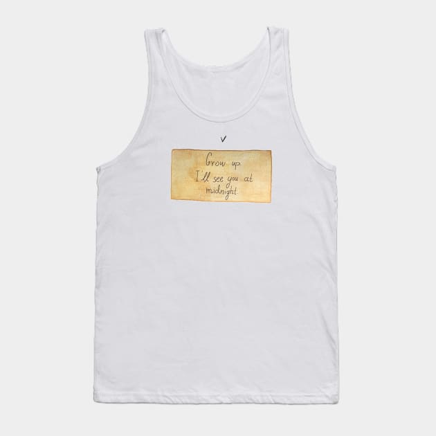 Grow up, i'll see you at midnight - Watercolour illustration Tank Top by Le petit fennec